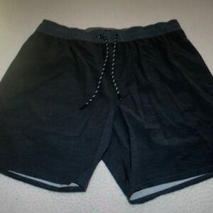 Men's Black Athletic Drawstring Shorts